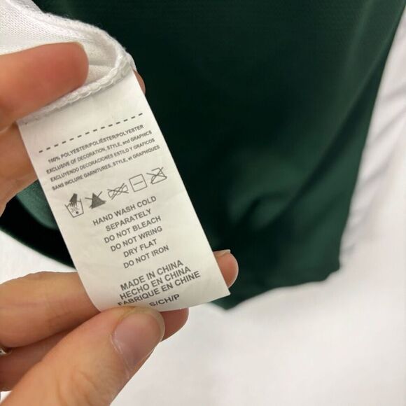 NHL Minnesota Wild Hockey Green with White Sides Lace Up Short Sleeve Top Size S - Picture 6 of 6